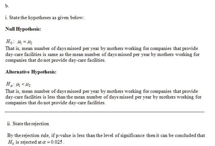 1. [10 points) A business consultant wanted to investigate if providing day-care facilities-example-3