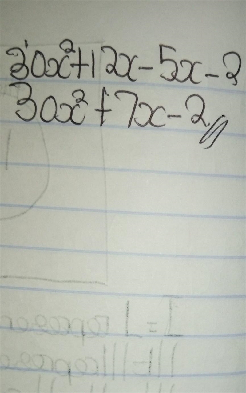 Find the product : (6x-1) (5x+2) =-example-2