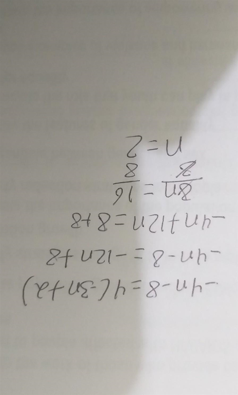 -4n-8=4(-3n+2) solve for n-example-1