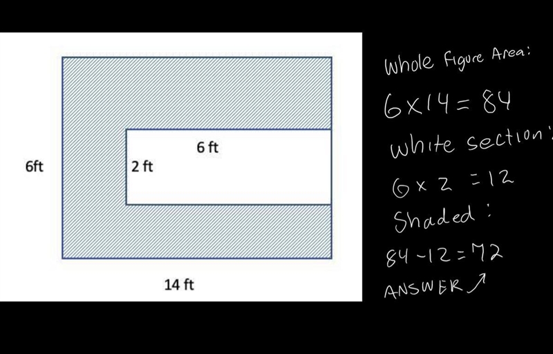 Find the area of the shaded region.-example-1