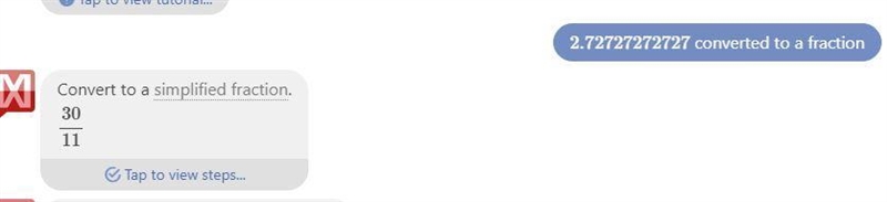 Write repeating decimal 2.72727272727 as a fraction. reduce completely.-example-2