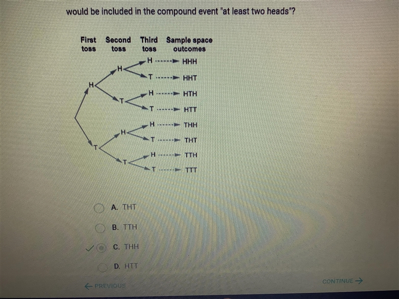 Help meeee please or I'm going to fail school Christopher tosses a coin three times-example-1