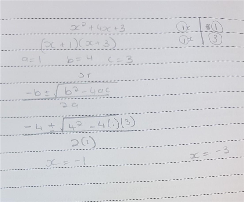 What are the factors of ×^2+4×+3​-example-1