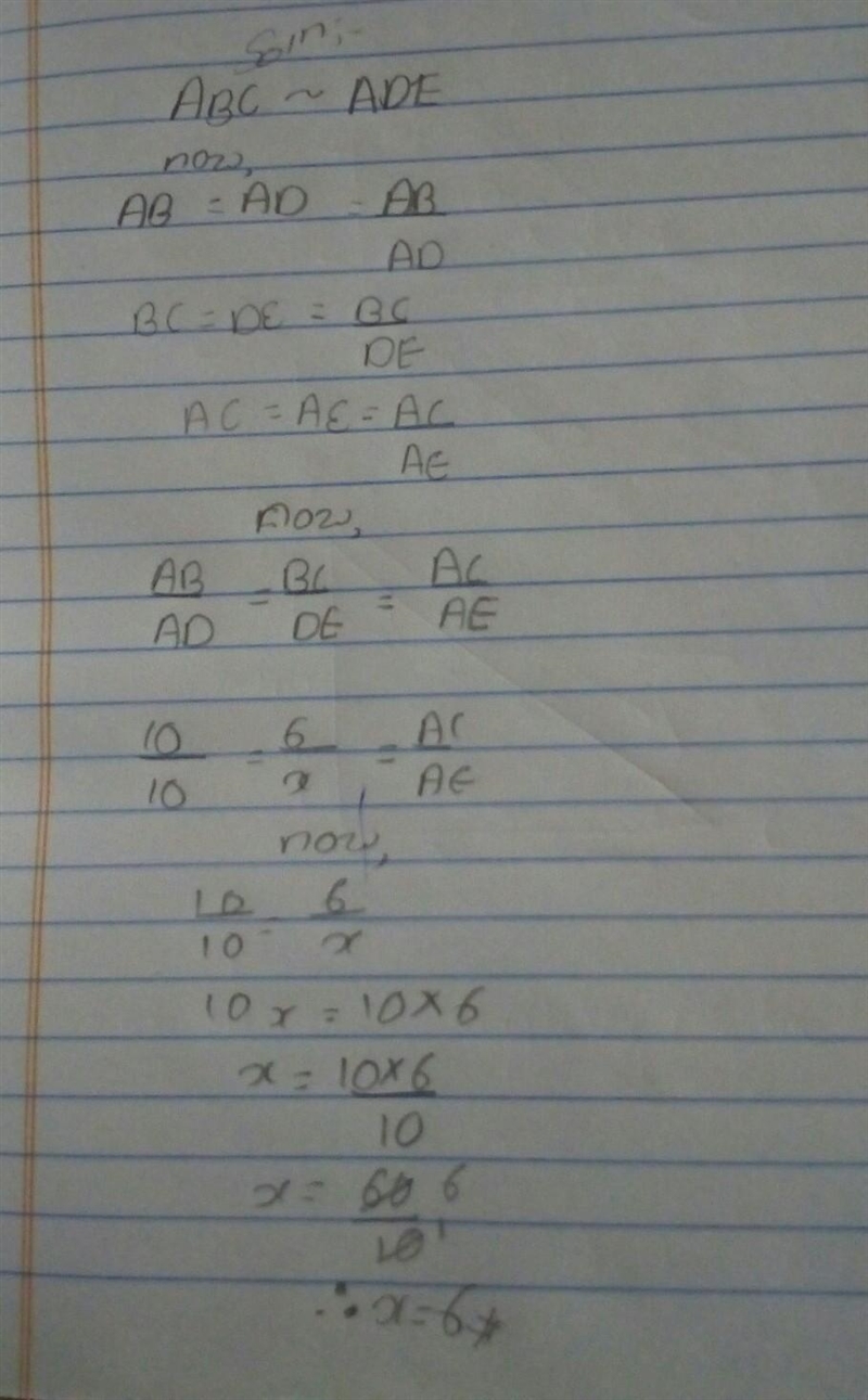 Solve similar triangles (advanced) solve for x-example-1