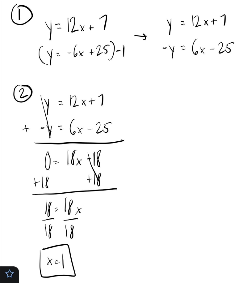 Solving a system of linear equations algebraically:-example-1