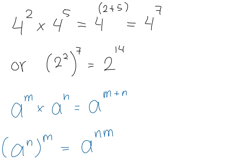 How do you simplify 4 ^2 × 4^5 ​-example-1