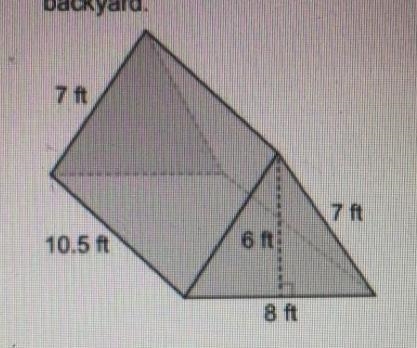 Maya and Zack built the tent below in their backyard how much material did they use-example-1