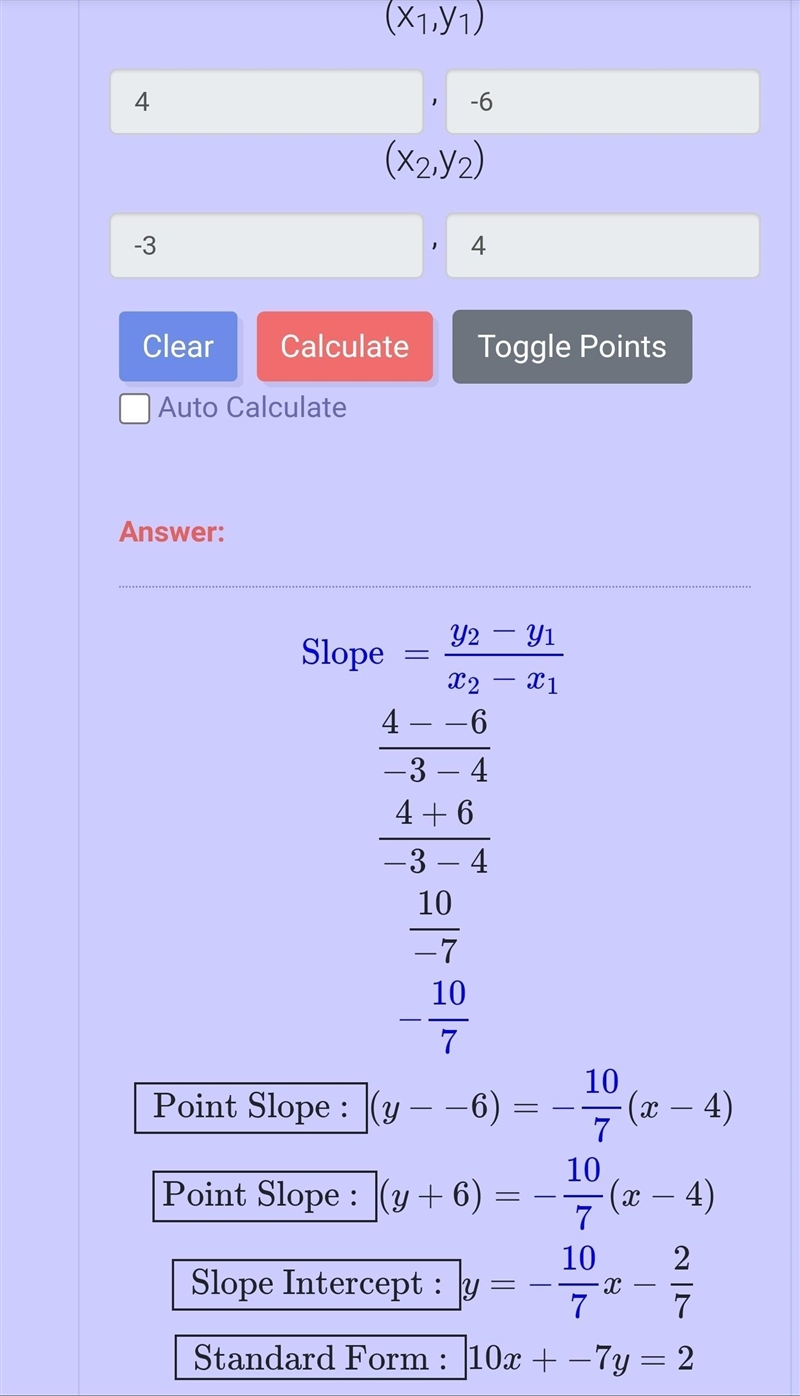 A Line passes through the .4 -6 and has a slope of -3 and four which is the equation-example-1