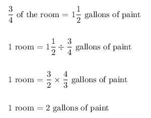 A painter uses 1 1/2 gallons￼ of paint to cover 3/4 of a wall. At this rate, how many-example-1