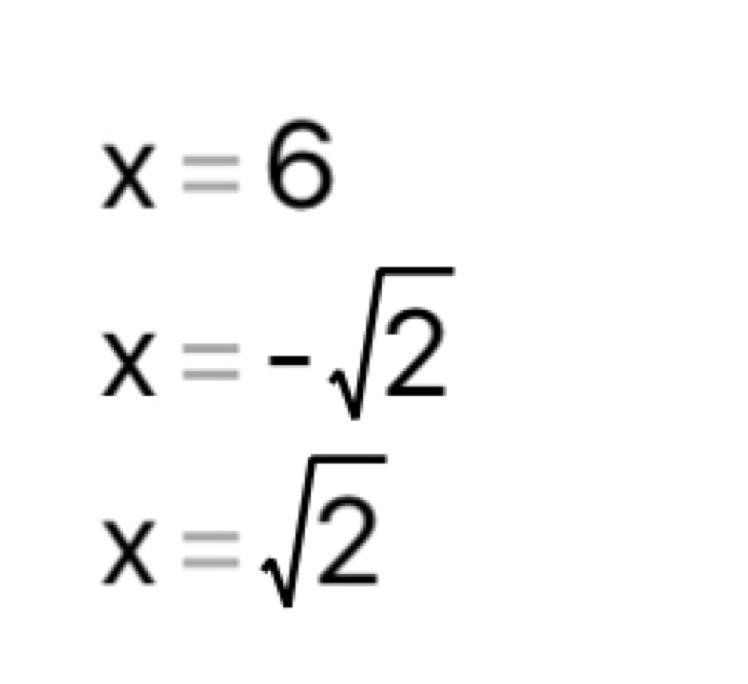 Solve the polynomial by finding all roots. X^3-6x^2-2x+12=0-example-1