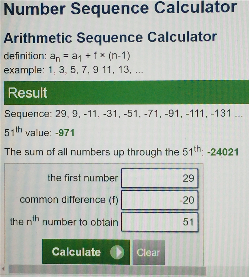 Find the 51th term of the arithmetic sequence 29 9 -11-example-1