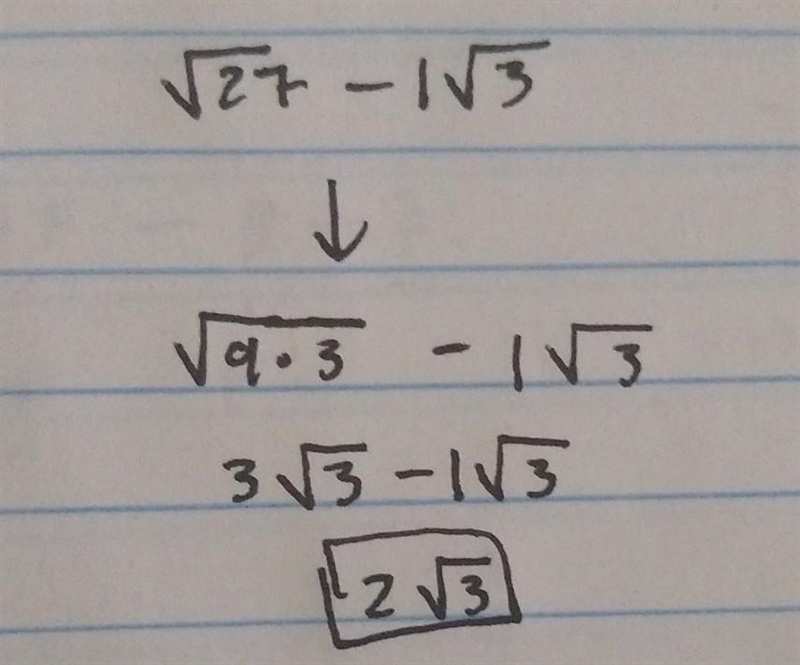 ESSE Combine these radicals. 27-3 O √24 O 23 O-23 0 -3/2-example-1