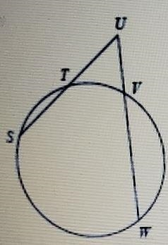 If mSW = (12x-5)°, mTV= (2x+7)°,and m angle TUV = (6x-19)°, find mSW-example-1