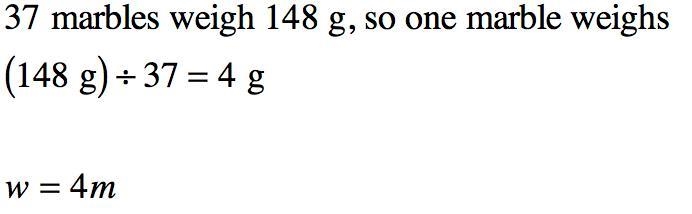 *I need this done badly* George has a box of marbles. Each marble weighs the same-example-1