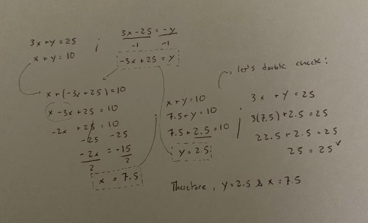 3x +y = 25 x + y =10-example-1