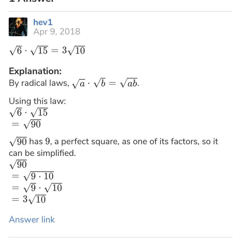 What is the product of 3V6 and 5/12 in simplest radical form?-example-1