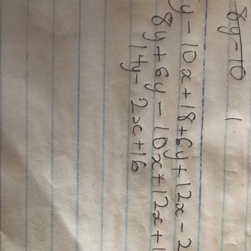 Simplify the expression (8y-10x+18)+(6y+12x-2)-example-1