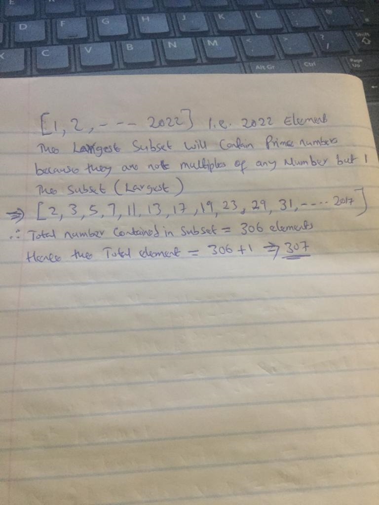 Find with proof the minimum possible k such that every subset of f1; 2; : : : ; 2022g-example-1