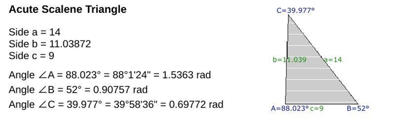 In ADEF, E = 52°, d = 14, and f = 9. Find e.-example-1