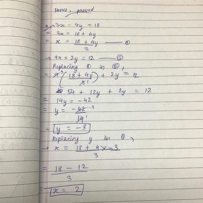 Solve 3x-4y=18,9x+2y=12-example-1