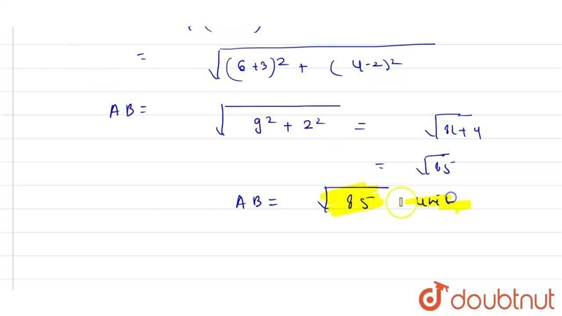 6. Find the distance between the points (-2,-3) and (-4,4).-example-1