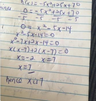 The expression 5x^2 + 25x + 70 can be used to estimate the height, in meters, of a-example-1