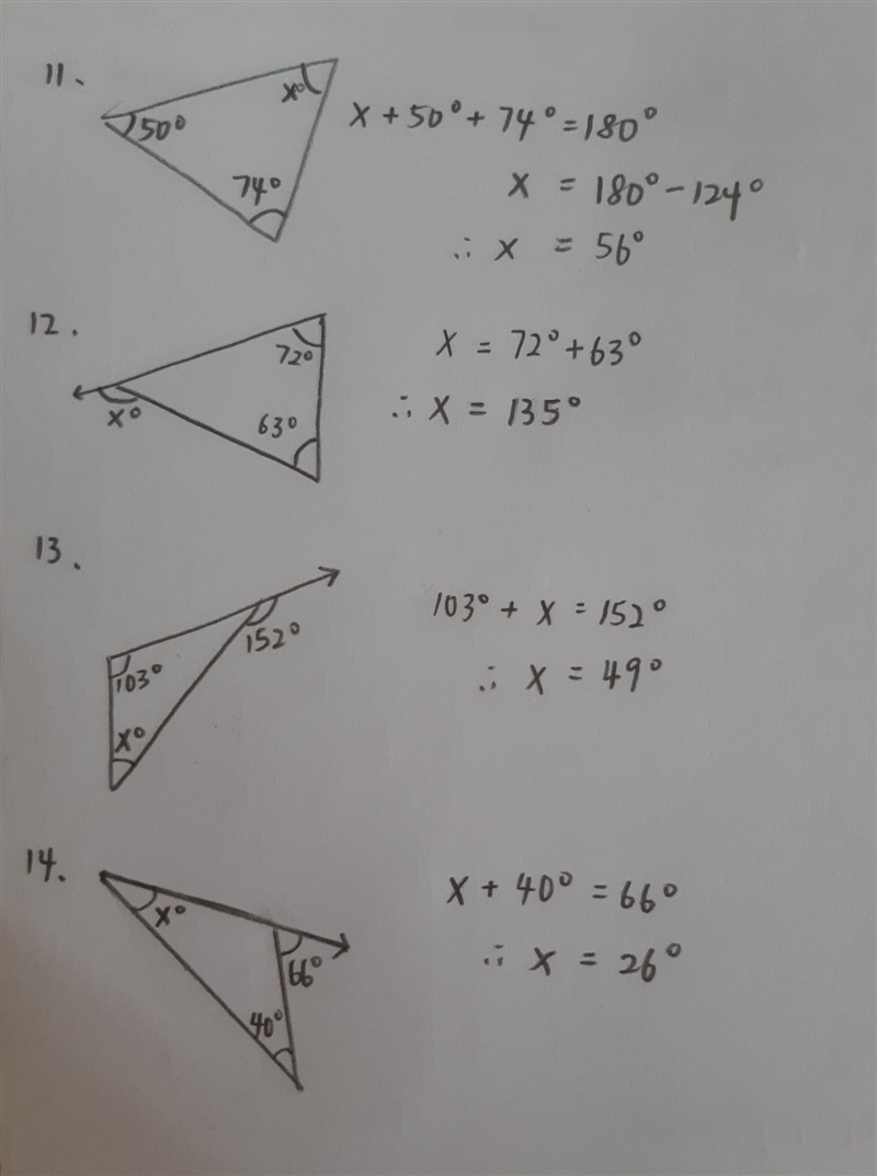 What is the value of x in each figure?-example-1