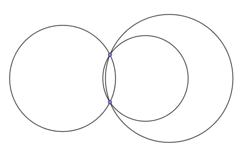 Three circles can intersect in? two points three line segme segments four triangles-example-1