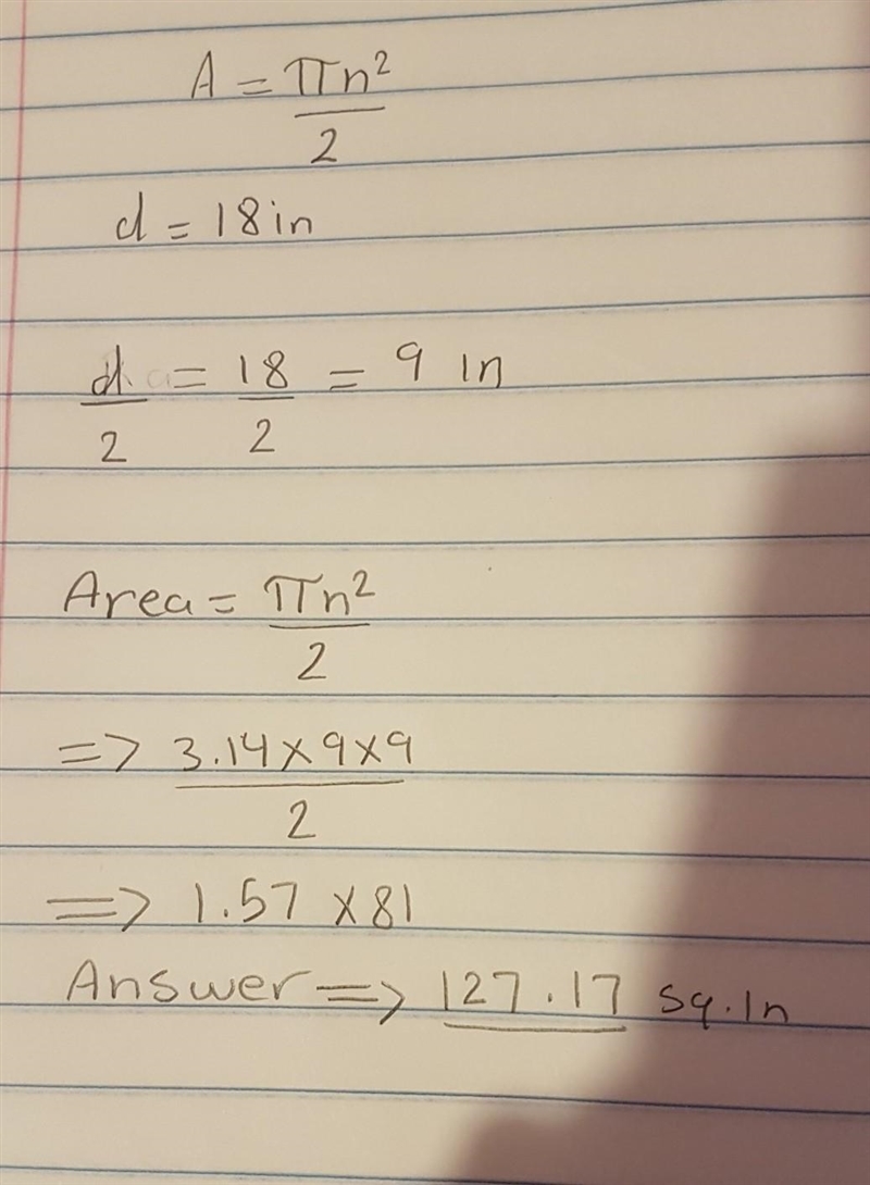 Find the area of the semicircle. Round your answer to the nearest hundredth. YEAH-example-1