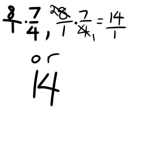 8 divided by 4/7 in simplest form-example-1