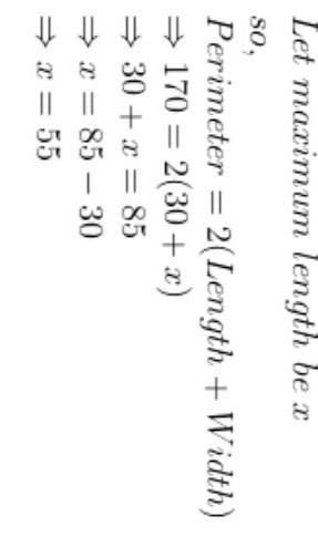 3 Solve the problem. The width of a rectangle is fixed at 30 cm, and the perimeter-example-1