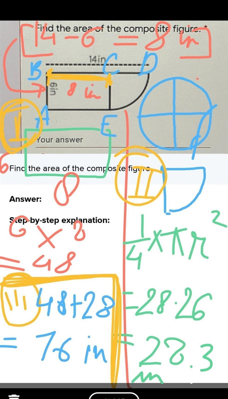 Find the area of the composite figure.-example-1