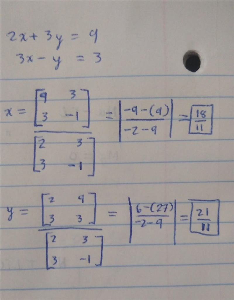 No link please Ergent Using matrix method solve the following simulaneous equatin-example-1