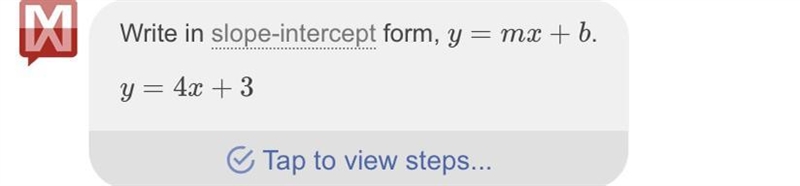 Write in slope form: y-7=4(x-1)-example-1