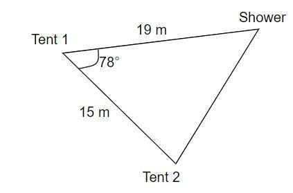 It's camping season! Ernie and Bert set up their tents 15 m from each other. Ernie-example-1