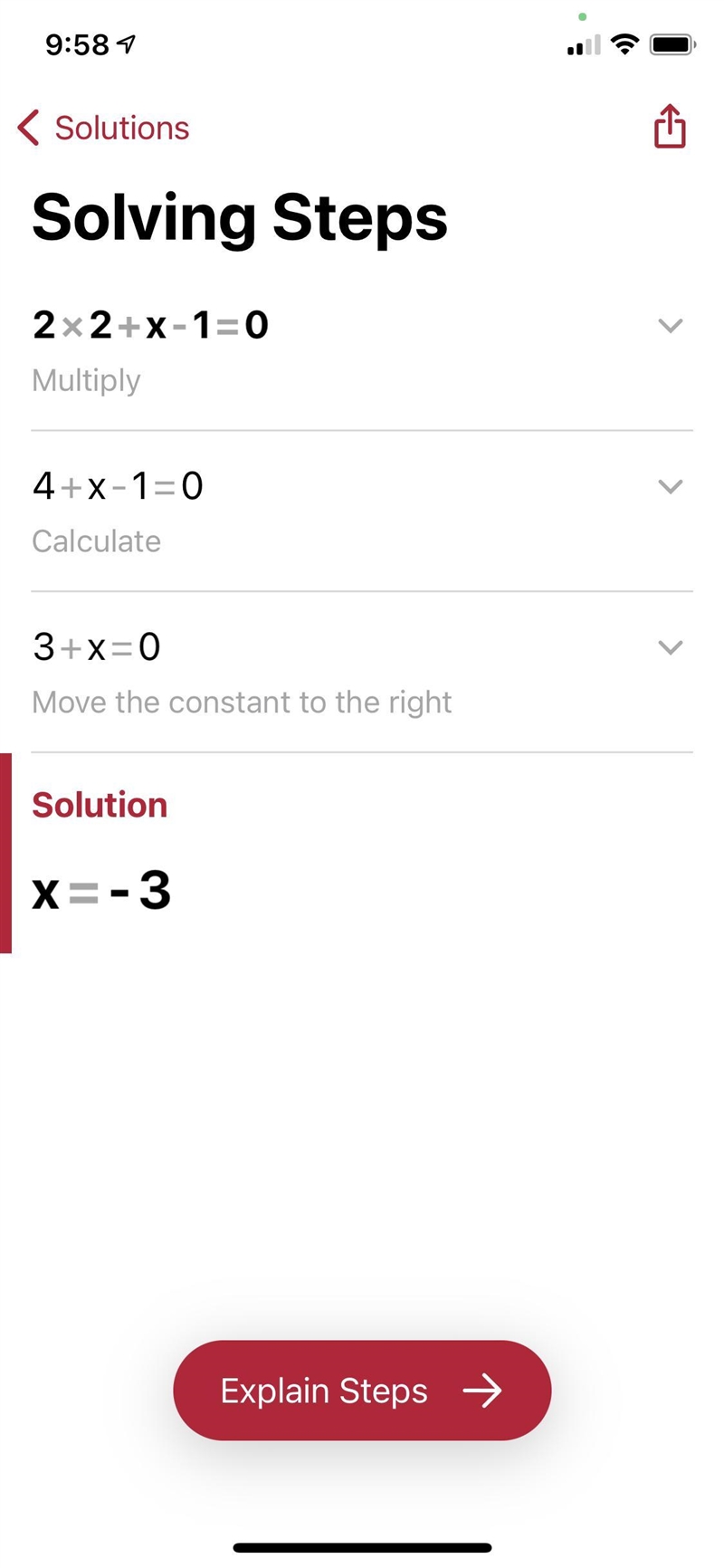 3) b) Solve for x using the quadratic formula. 2x2 + x-1=0-example-1