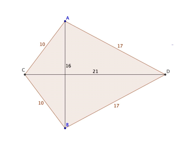 Charlenie puts together two isosceles triangles so that they share a base, creating-example-1