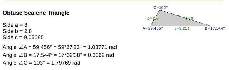 In LMN, m = 8 cm, n = 2.8 cm and ZL=103°. Find the length of 1, to the nearest 10th-example-1