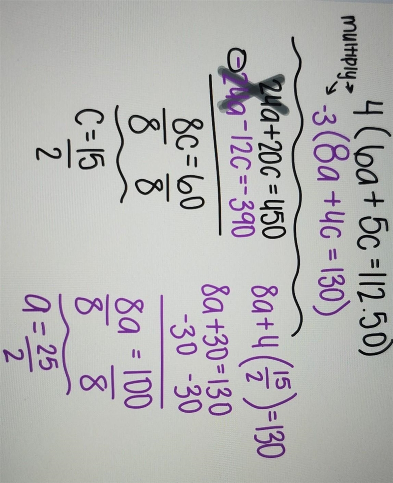 6A+5C=112.50 8A+4C=130-example-1