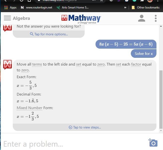 Solve the following: 8x(x-5)-25=5x(x-6) ​-example-1