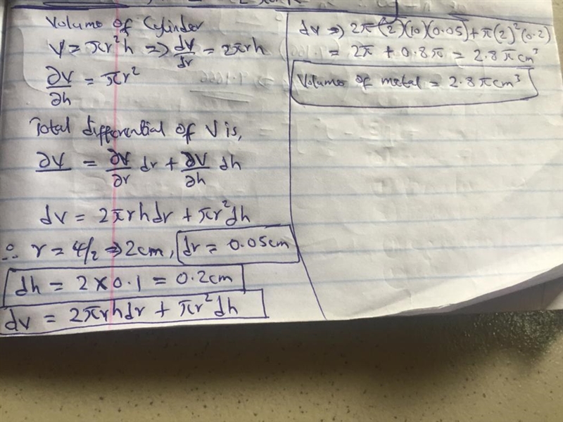 Use differentials to estimate the amount of material in a closed cylindrical can that-example-1