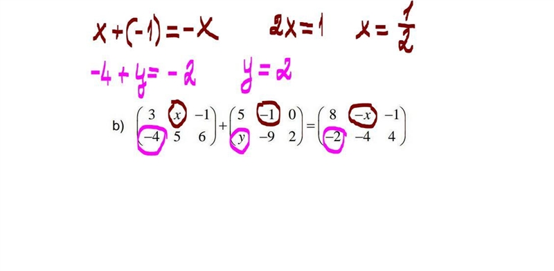 Find the values ​​of x and y for the following matrix equations​-example-1