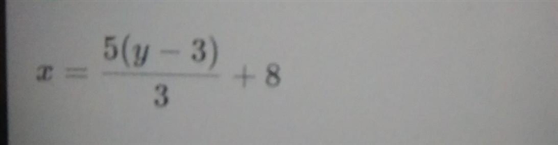 5·(y-3)=3/5 (x-8)·5 write the equation-example-1