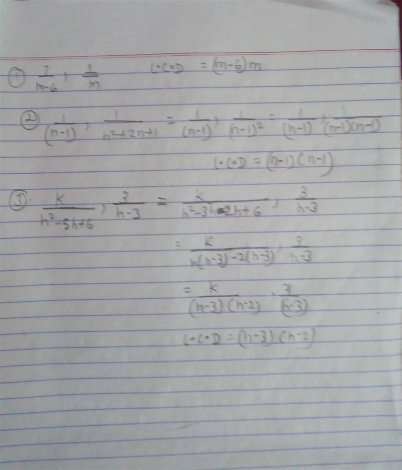 I need help Mods please answer this Find the lcd in each group of expressions . 7/m-example-1