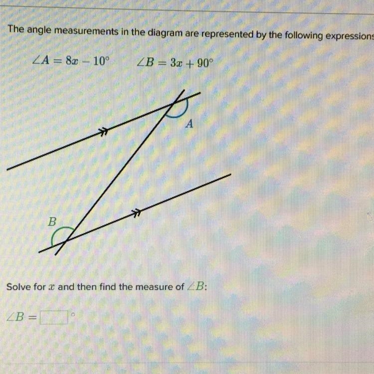 The angle measurements in the diagram are represented by the following expressions-example-1