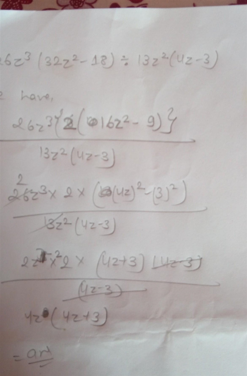 Factorise the expressions and divide them as directed.​-example-1