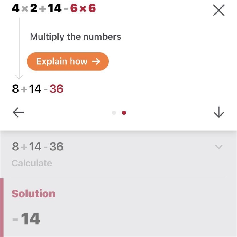 4x2 + 14 - 6x What is the value of the expression when x = 6?-example-1