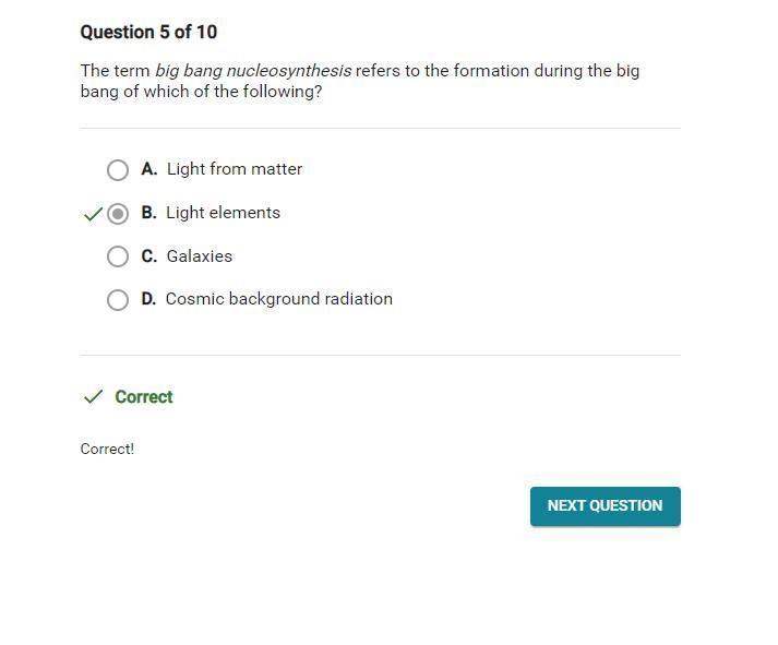 The term big bang nucleosynthesis refers to the formation during the big bang of which-example-1