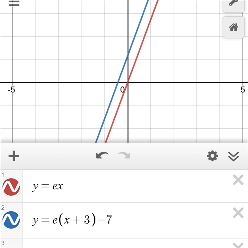 Each statement describes a transformation of the graph of y = ex. Which statement-example-1