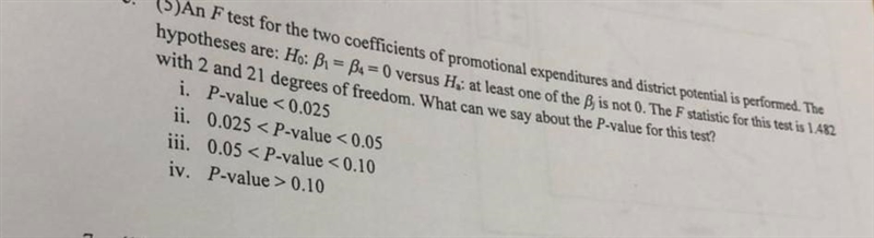 An F test for the two coefficients of promotional expenditures and district potential-example-1